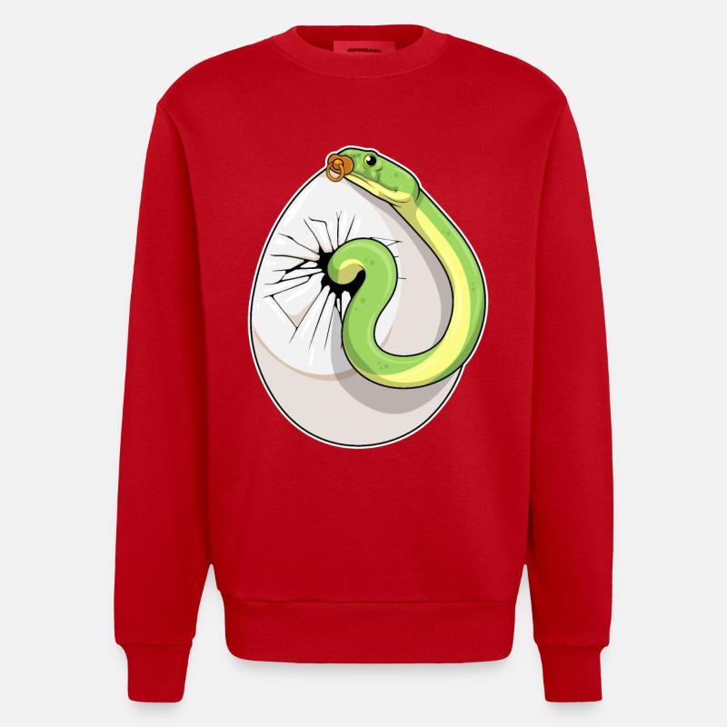 Sucette d’oeuf de serpent - Sweat bio épais oversize fabriqué en UE - rouge