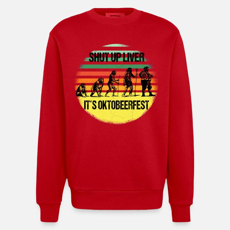 Octobeerfest Evolution – Shut Up Liver - Sweat bio épais oversize fabriqué en UE - rouge