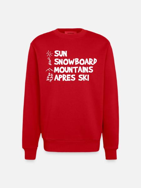 Lustiger Snowboarding Witz - Heavyweight Oversized Organic Crew Neck Made in EU - Rot