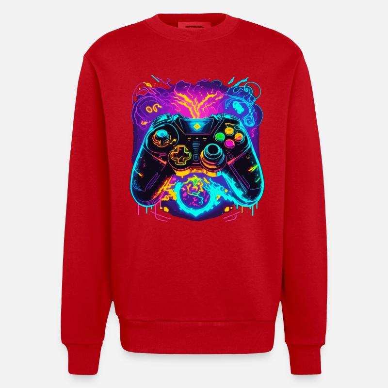 Power Graffiti Gaming Controller - Sweat bio épais oversize fabriqué en UE - rouge