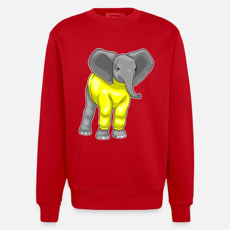 Elefant Winter Pullover - Heavyweight Oversized Organic Crew Neck Made in EU - Rot