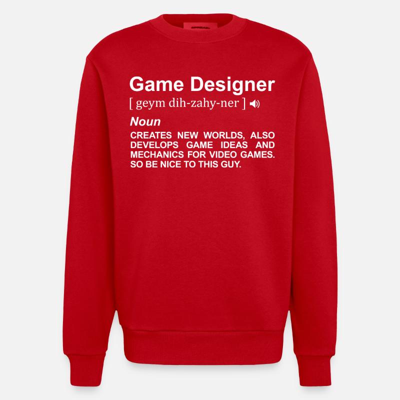Game Designer Bedeutung - Heavyweight Oversized Organic Crew Neck Made in EU - Rot