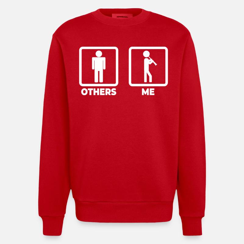 Figure de bâton de clarinette - Sweat bio épais oversize fabriqué en UE - rouge