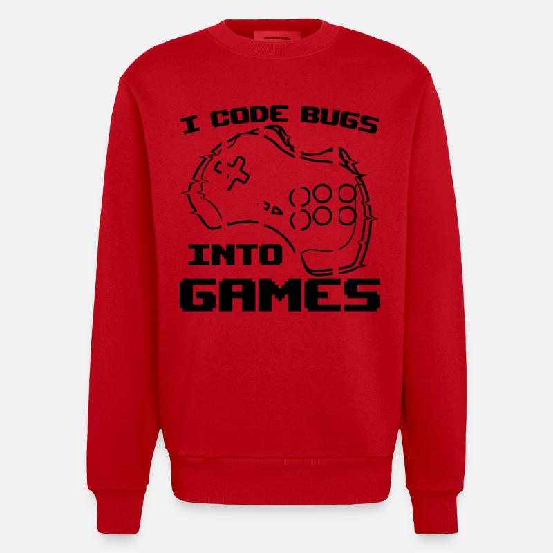 Video Game Programmer - Heavyweight Oversized Organic Crew Neck Made in EU - red