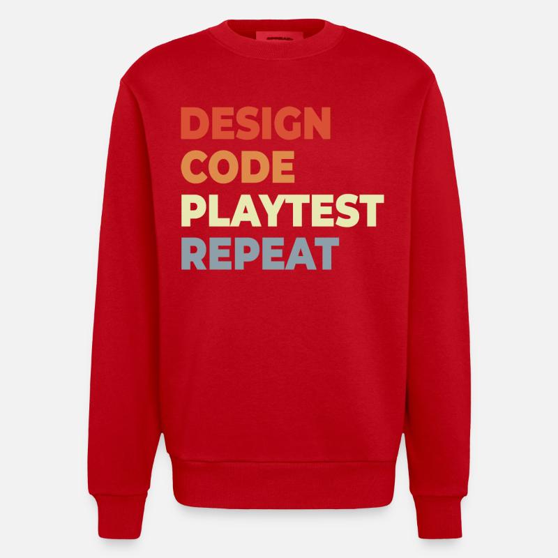 Game Development Workflow - Heavyweight Oversized Organic Crew Neck Made in EU - red