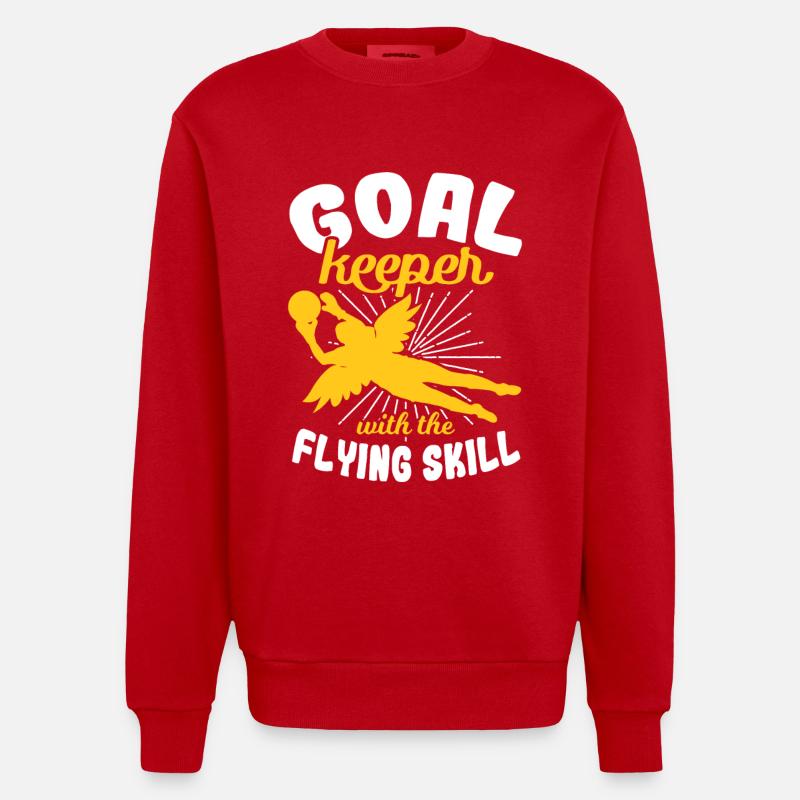 Mädchen Torhüterin - Heavyweight Oversized Organic Crew Neck Made in EU - Rot