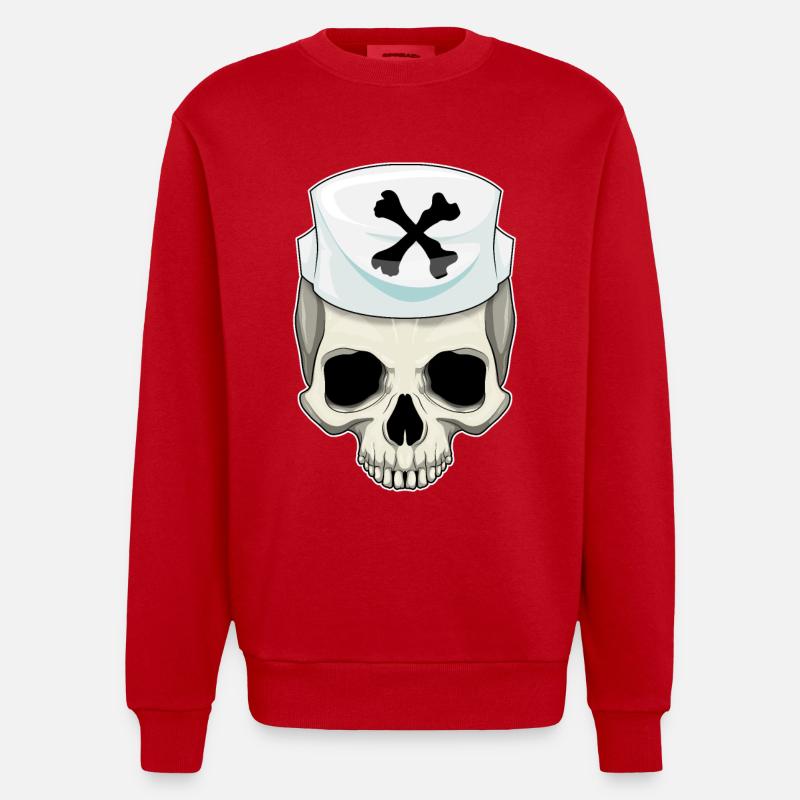 Infirmière crânienne - Sweat bio épais oversize fabriqué en UE - rouge