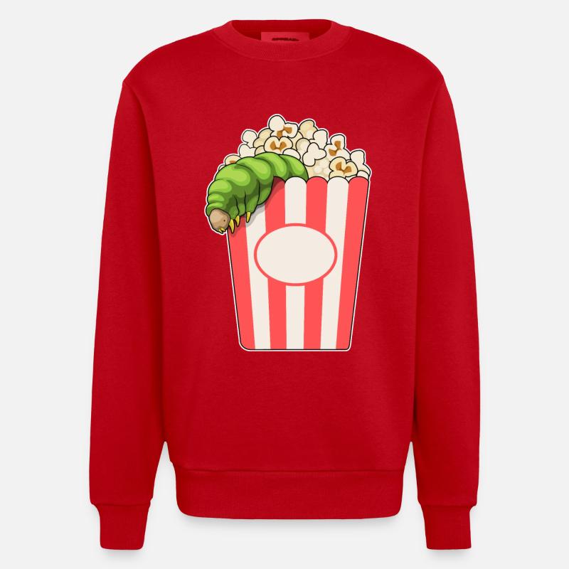 Maïs soufflé chenille - Sweat bio épais oversize fabriqué en UE - rouge