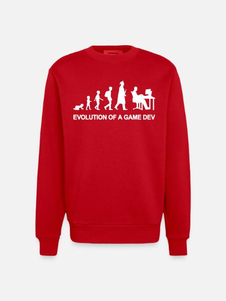 Game Developer Evolution - Heavyweight Oversized Organic Crew Neck Made in EU - red