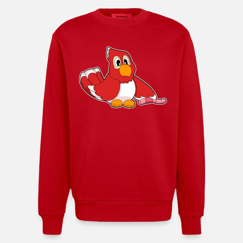 Ver perroquet - Sweat bio épais oversize fabriqué en UE - rouge