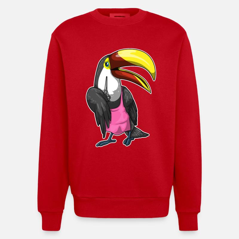 Ciseaux de coiffure Toucan - Sweat bio épais oversize fabriqué en UE - rouge