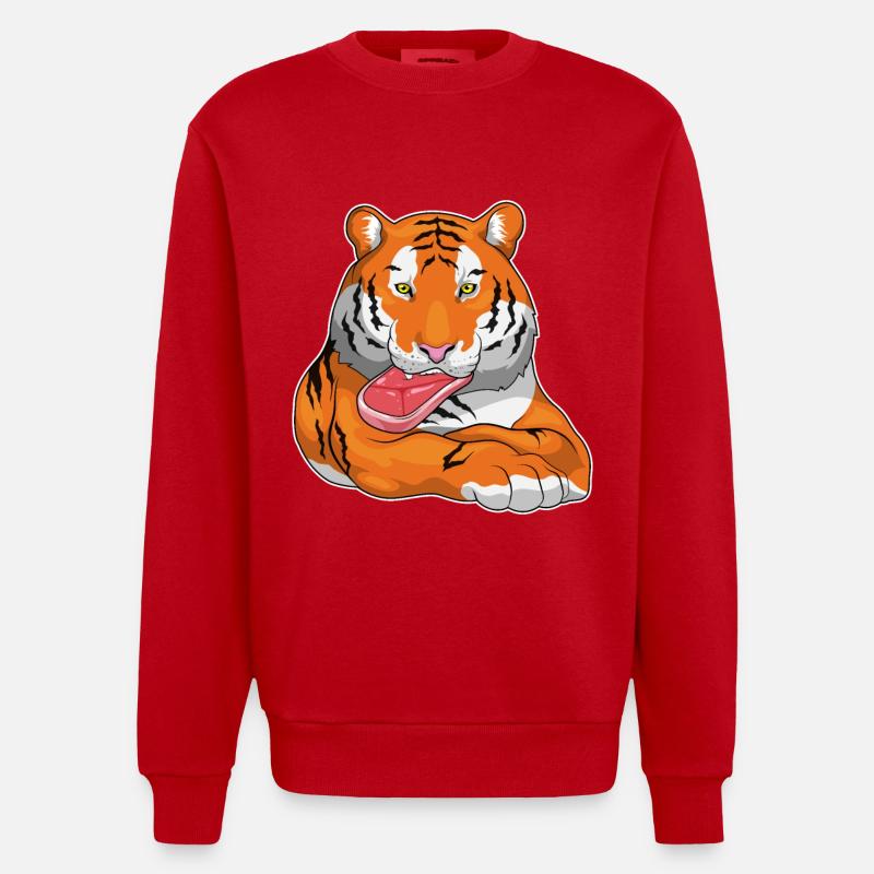 Viande de tigre - Sweat bio épais oversize fabriqué en UE - rouge