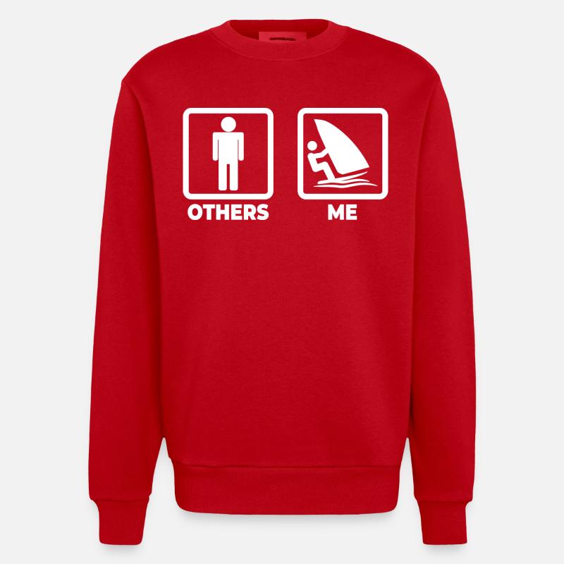Drôle de planche à voile - Sweat bio épais oversize fabriqué en UE - rouge
