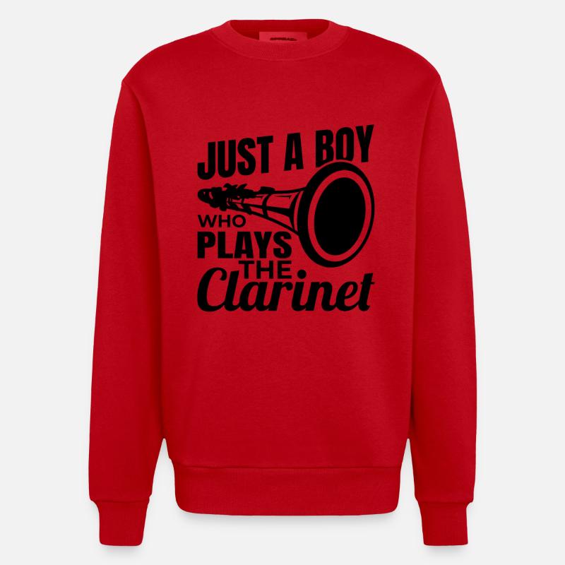 Just a boy playing the clarinet - Heavyweight Oversized Organic Crew Neck Made in EU - red