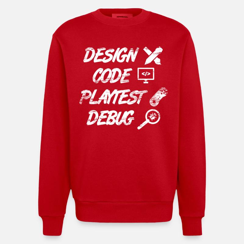 Programmation de jeux - Sweat bio épais oversize fabriqué en UE - rouge