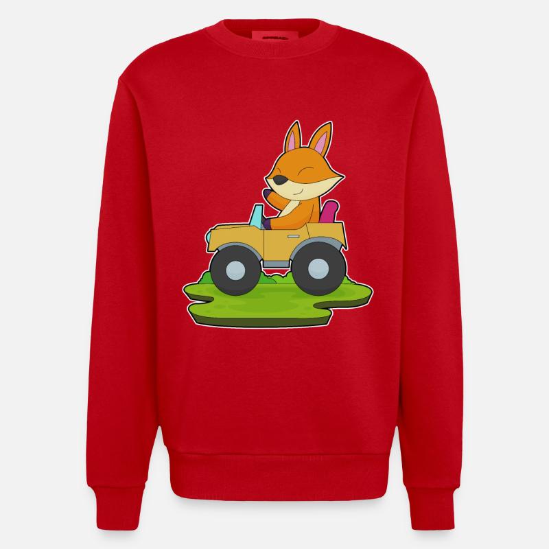 Fuchs Auto - Sweat bio épais oversize fabriqué en UE - rouge