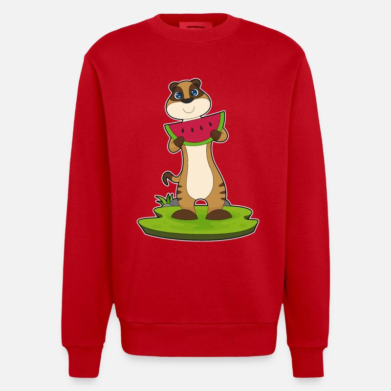 Suricate fruit de pastèque - Sweat bio épais oversize fabriqué en UE - rouge