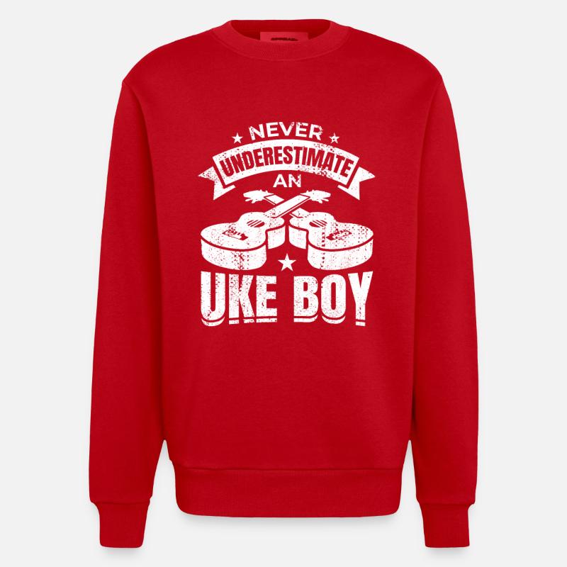Kleiner Ukulelist - Heavyweight Oversized Organic Crew Neck Made in EU - Rot