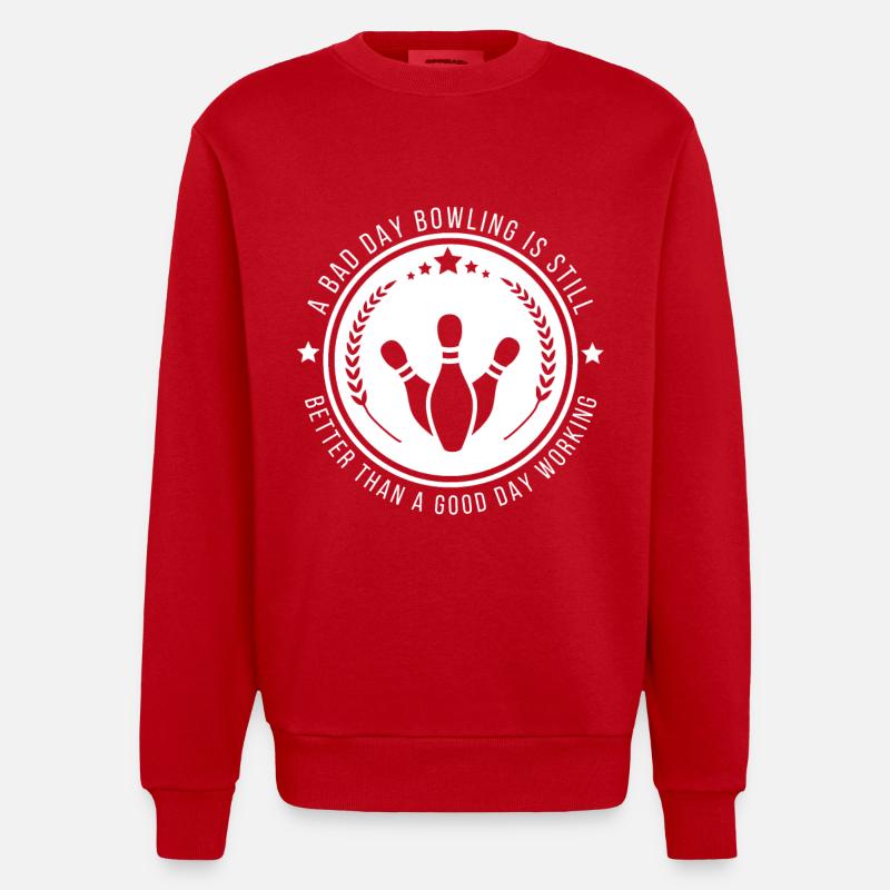 Lustiges Bowling-Arbeitszitat - Heavyweight Oversized Organic Crew Neck Made in EU - Rot