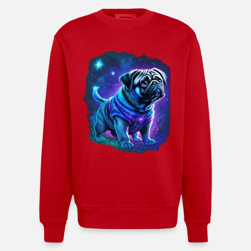 Chien carlin mystique - Sweat bio épais oversize fabriqué en UE - rouge