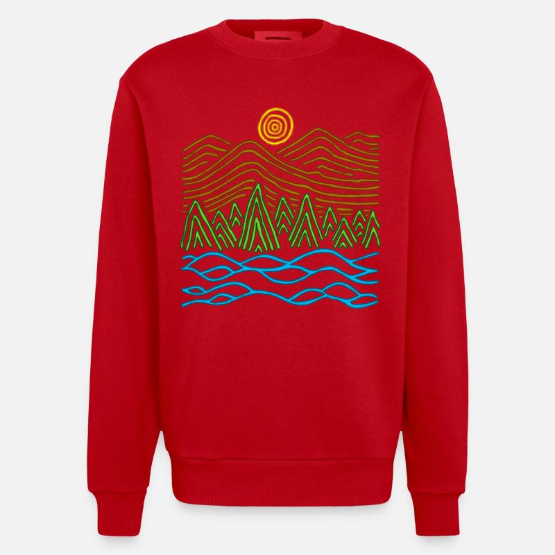 Seltsame Landschaft - Heavyweight Oversized Organic Crew Neck Made in EU - Rot
