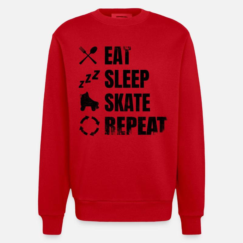 Roller skating routine - Heavyweight Oversized Organic Crew Neck Made in EU - red
