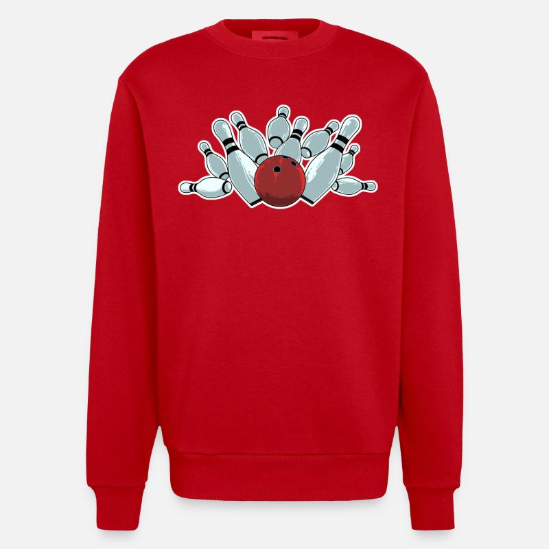 Frappe de bowling - Sweat bio épais oversize fabriqué en UE - rouge