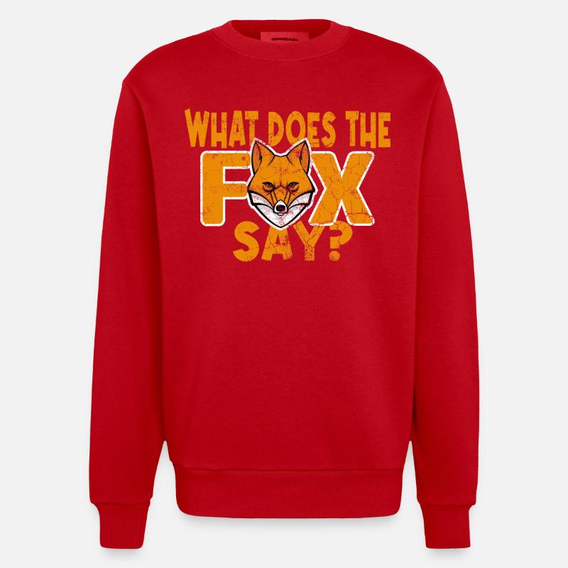 What does the Fox say - Heavyweight Oversized Organic Crew Neck Made in EU - Rot