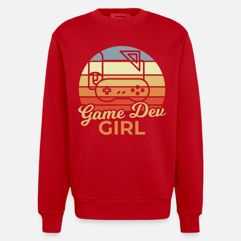 Game Dev Mädchen - Heavyweight Oversized Organic Crew Neck Made in EU - Rot