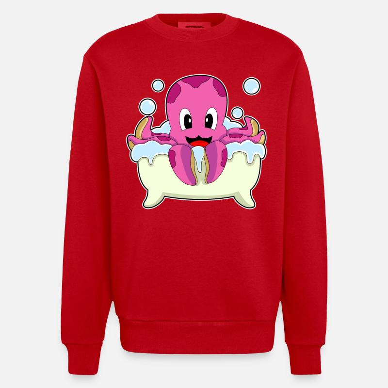 Baignoire de bain Octopus - Sweat bio épais oversize fabriqué en UE - rouge