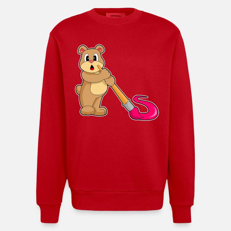 Pinceau d’ours - Sweat bio épais oversize fabriqué en UE - rouge
