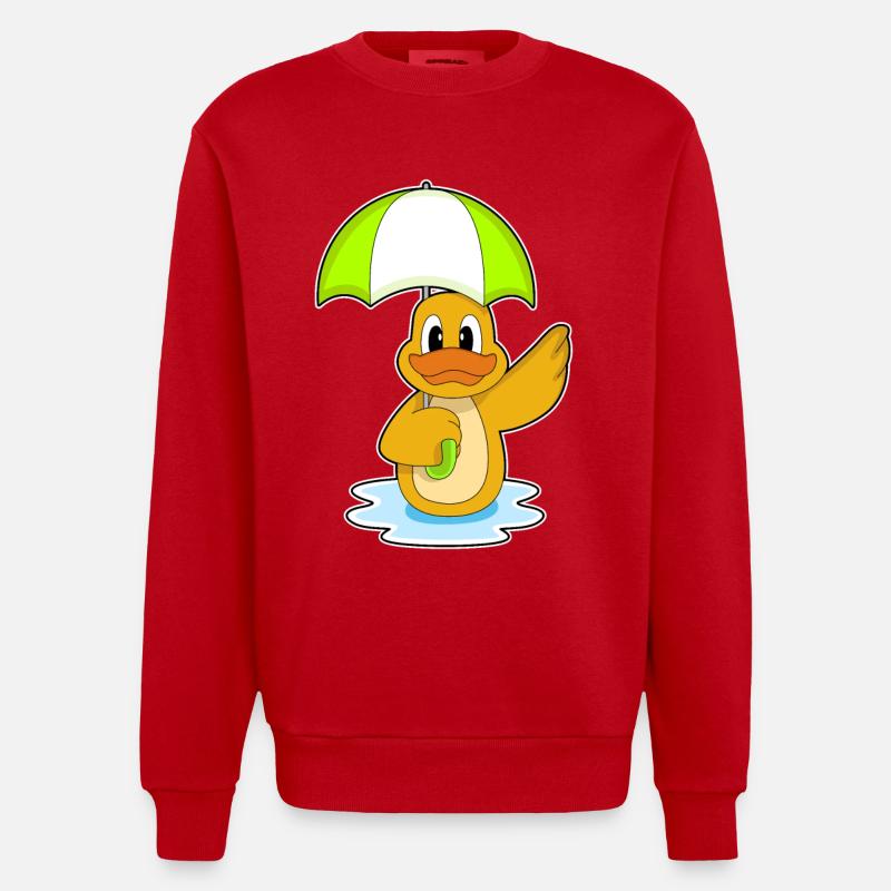 Parapluie de canard - Sweat bio épais oversize fabriqué en UE - rouge