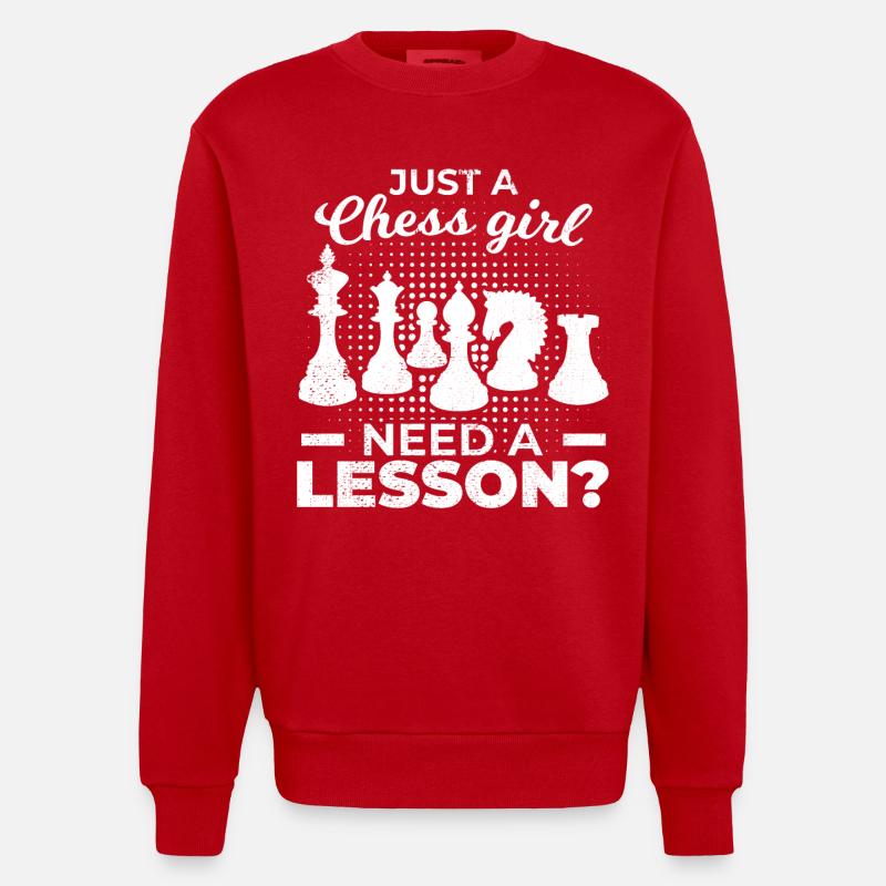 Joueur d’échecs - Sweat bio épais oversize fabriqué en UE - rouge