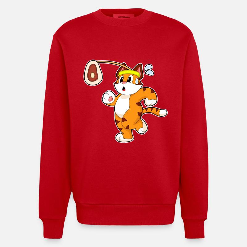 Tiger Fleisch - Heavyweight Oversized Organic Crew Neck Made in EU - Rot