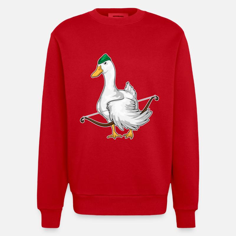Archer de canard - Sweat bio épais oversize fabriqué en UE - rouge
