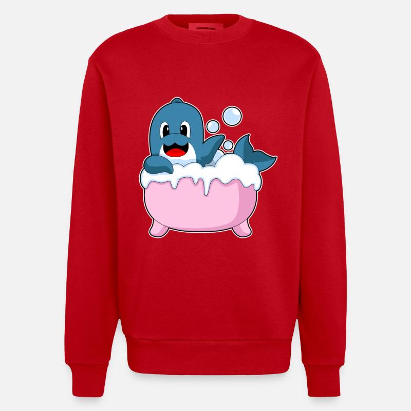 Baignoire dauphin - Sweat bio épais oversize fabriqué en UE - rouge