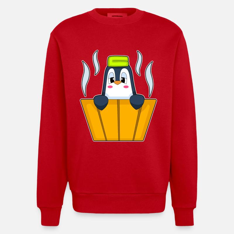 Baignoire pingouin - Sweat bio épais oversize fabriqué en UE - rouge