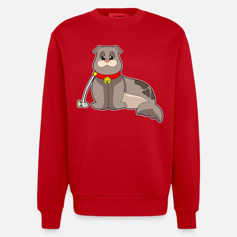 Collier de sceau - Sweat bio épais oversize fabriqué en UE - rouge