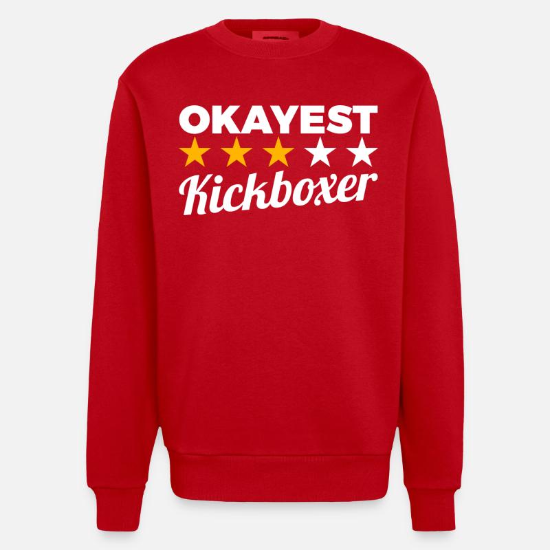 Durchschnittlicher Kickboxer - Heavyweight Oversized Organic Crew Neck Made in EU - Rot