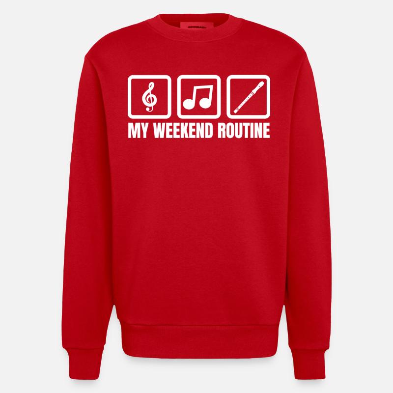 My Weekend Routine - Heavyweight Oversized Organic Crew Neck Made in EU - red