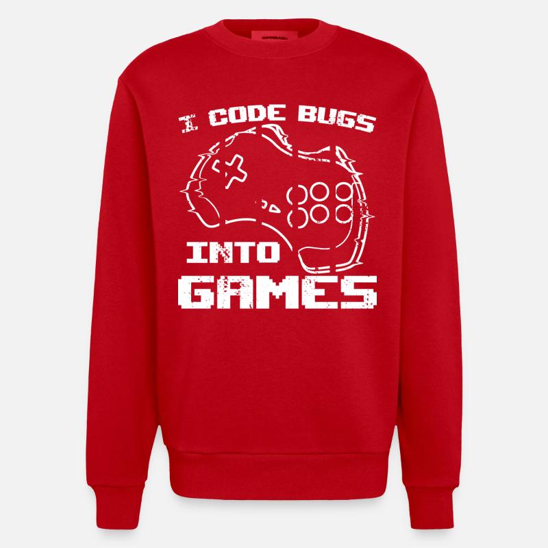 Ich programmiere Bugs in Videospiele - Heavyweight Oversized Organic Crew Neck Made in EU - Rot