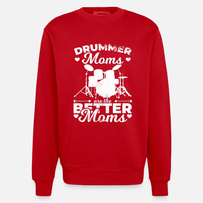 Schlagzeuger Mutter - Heavyweight Oversized Organic Crew Neck Made in EU - Rot