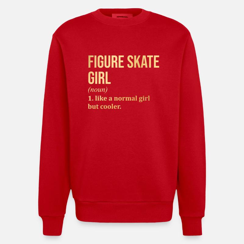 Eiskunstlauf Mädchen Lustiger Spruch - Heavyweight Oversized Organic Crew Neck Made in EU - Rot