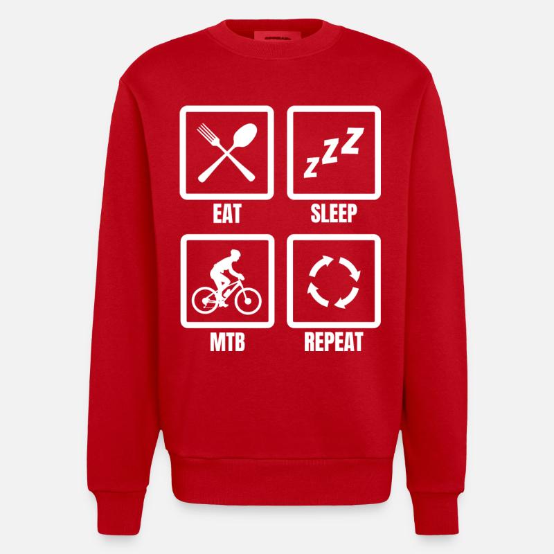 Mountainbiker Zeitplan - Heavyweight Oversized Organic Crew Neck Made in EU - Rot