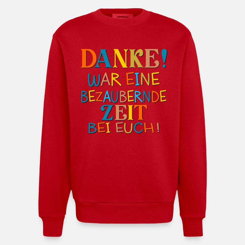DANKESCHÖN BESUCH - Heavyweight Oversized Organic Crew Neck Made in EU - Rot
