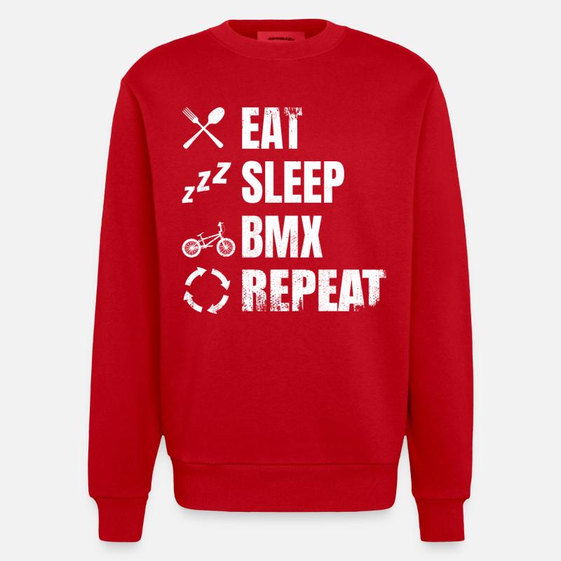 BMX Zeitplan - Heavyweight Oversized Organic Crew Neck Made in EU - Rot