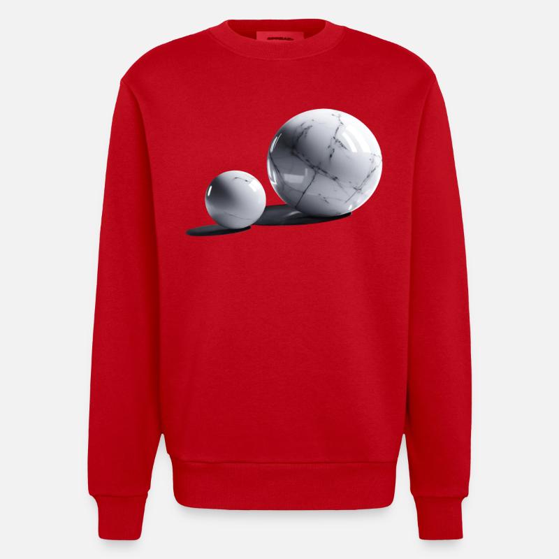 Boule de marbre/Sphère - Sweat bio épais oversize fabriqué en UE - rouge