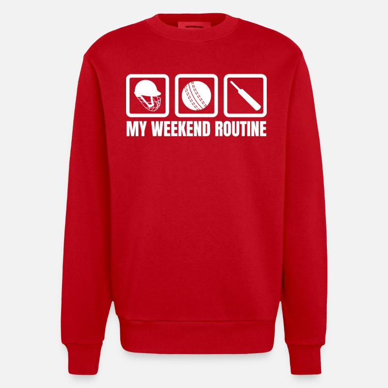 Cricket Wochenende - Heavyweight Oversized Organic Crew Neck Made in EU - Rot
