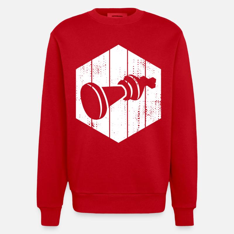 Dessin de pièces d’échecs - Sweat bio épais oversize fabriqué en UE - rouge