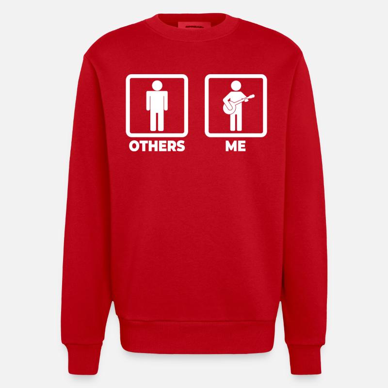 Banjo Strichmännchen - Heavyweight Oversized Organic Crew Neck Made in EU - Rot